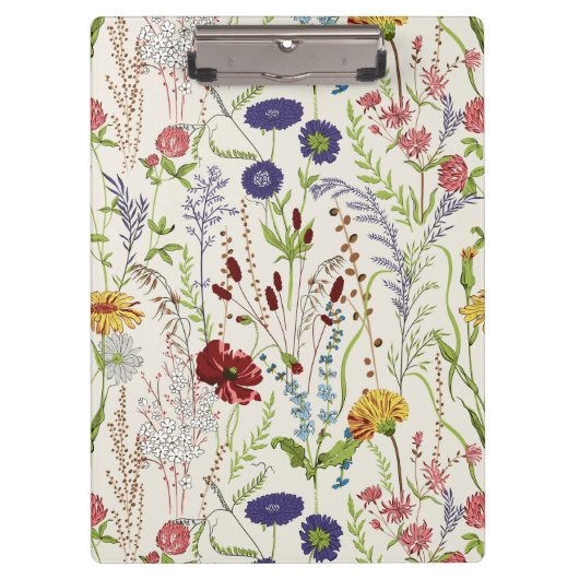 Rustic Hand-Drawn Meadow Wildflower Klembord (Voorkant)
