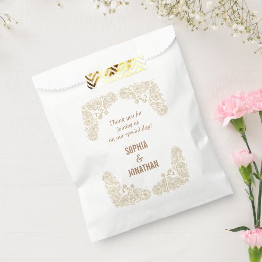 Rustic Hand Drawn Paisley Wedding Bedankt Bedankzakje (Gezegeld)