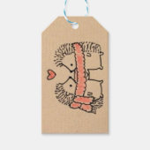 Rustic Hand getekend Twee egel in Liefde Gift labe Cadeaulabel (Voorkant)