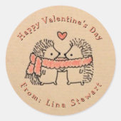 Rustic Hand getekend Twee egel in Liefde Sticker (Voorkant)