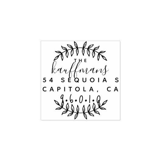 Rustic Hand Lettered Adres van de Terugkeer van de Rubberstempel (Afrduk)