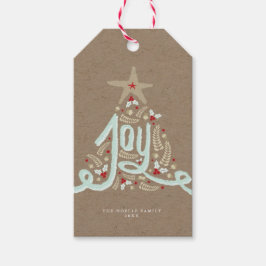 Rustic Hand Lettered Joy Kraft Holiday Gift Labels Cadeaulabel
