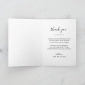 Rustic Hand Lettered Script Wedding Photo Bedankkaart (Binnen)