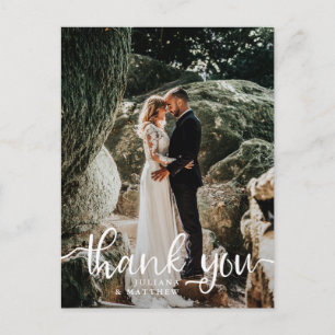 Rustic Hand Lettered Wedding Foto Hartelijk dank Briefkaart