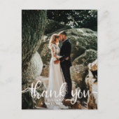 Rustic Hand Lettered Wedding Foto Hartelijk dank Briefkaart (Voorkant)