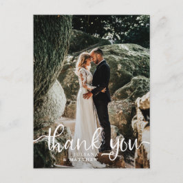 Rustic Hand Lettered Wedding Foto Hartelijk dank Briefkaart