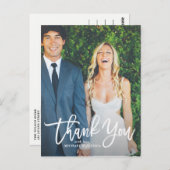 Rustic Hand Lettering Foto Weddenschap Hartelijk d Briefkaart (Voorkant / Achterkant)