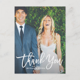 Rustic Hand Lettering Foto Weddenschap Hartelijk d Briefkaart