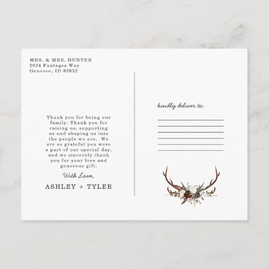 Rustic Hand Lettering Foto Weddenschap Hartelijk d Briefkaart (Achterkant)