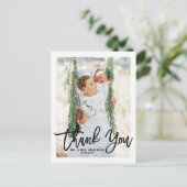 Rustic Hand Lettering Foto Weddenschap Hartelijk d Briefkaart (Staand voorkant)