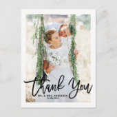 Rustic Hand Lettering Foto Weddenschap Hartelijk d Briefkaart (Voorkant)