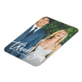 Rustic Hand Lettering Foto Weddenschap Hartelijk d Magneet (Linkerzijde)