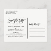 Rustic Hand Lettering Photo Save Our Date Briefkaa Aankondigingskaart (Achterkant)