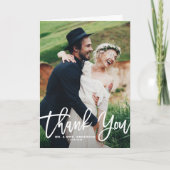 Rustic Hand Lettering Photo Weduwnaar Hartelijk da Bedankkaart (Voorkant)