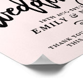 Rustic Hand Lettering Pink Welkom bij ons huwelijk Poster (Hoek)