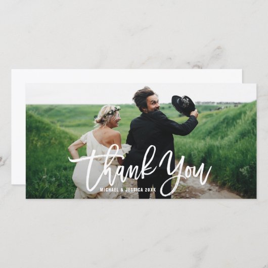 Rustic Hand Lettering Wedding Bedankt (Voorkant / Achterkant)