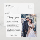 Rustic Hand Lettering Wedding Foto Dank je Briefkaart (Voorkant / Achterkant)