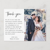 Rustic Hand Lettering Wedding Foto Dank je Briefkaart (Voorkant)