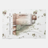 Rustic Hand Painted Country Kitchen Monogram Tea Theedoek (Horizontaal)