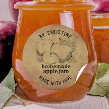 Rustic Handgemaakt Met Liefde appeljam etiket 