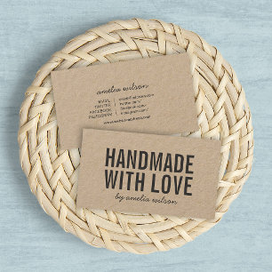 Rustic Handgemaakt Met Liefde Social Media Kraft Visitekaartje