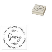 Rustic Handgeschreven familienaam Retouradres Rubberstempel (Gestempeld)