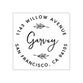 Rustic Handgeschreven familienaam Retouradres Rubberstempel (Afrduk)