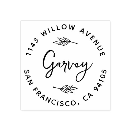 Rustic Handgeschreven familienaam Retouradres Rubberstempel (Afrduk)