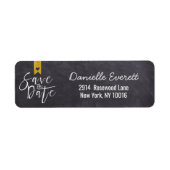 Rustic Handgeschreven sparen het Adres van het Man Etiket (Voorkant)