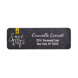 Rustic Handgeschreven sparen het Adres van het Man Etiket