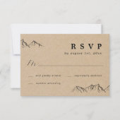 Rustic handgetrokken bergen en bomen die RSVP wedd (Voorkant)