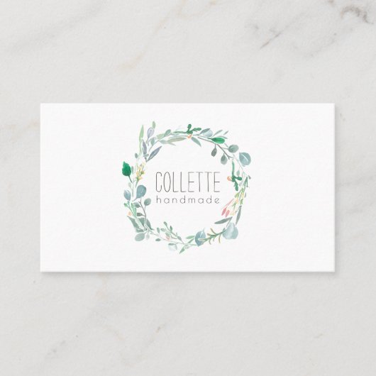 Rustic Handmade Greenery Visitekaartje (Voorkant)
