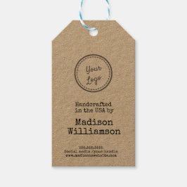 Rustic Handmade in USA Voeg je Logo toe Cadeaulabel