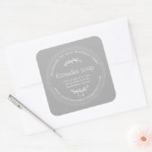 Rustic Handmade Lavender Soap Gray Vierkante Sticker (Envelop)