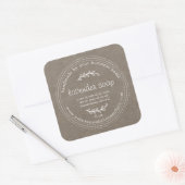 Rustic Handmade Lavender Soap Kraft Paper Vierkante Sticker (Envelop)