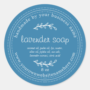 Rustic Handmade Lavender Soap Mediterranean Blue Ronde Sticker