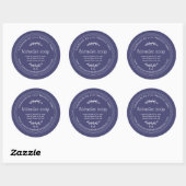 Rustic Handmade Lavender Soap Navy Blue Ronde Sticker (Vel)