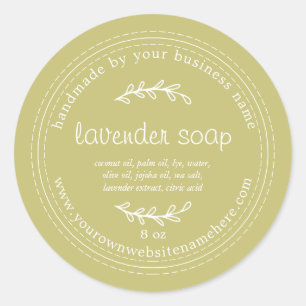 Rustic Handmade Lavender Soap Olive Green Ronde Sticker