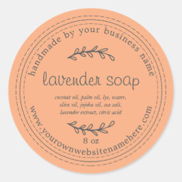 Rustic Handmade Lavender Soap Oranje Ronde Sticker