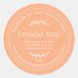 Rustic Handmade Lavender Soap Oranje Ronde Sticker