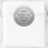 Rustic Handmade Lavender Soap Silver Ronde Sticker (Tas)