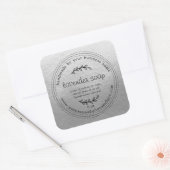 Rustic Handmade Lavender Soap Silver Vierkante Sticker (Envelop)
