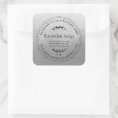 Rustic Handmade Lavender Soap Silver Vierkante Sticker (Tas)
