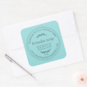 Rustic Handmade Lavender Soap Turquoise Blue Vierkante Sticker (Envelop)