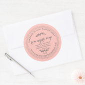 Rustic Handmade Roos Myrrh Soap Pastel Pink Ronde Sticker (Envelop)