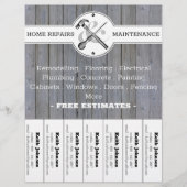 Rustic Handyman Grey Wood  Bouw Flyer (Voorkant)