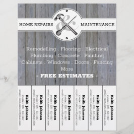 Rustic Handyman Grey Wood Bouw Flyer