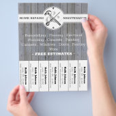 Rustic Handyman Grey Wood  Bouw Flyer (Hand)