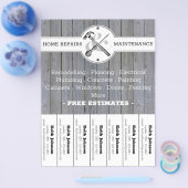 Rustic Handyman Grey Wood  Bouw Flyer (Enkel)