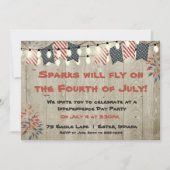 Rustic Hanging Lights Vierde uitnodiging van juli (Voorkant)